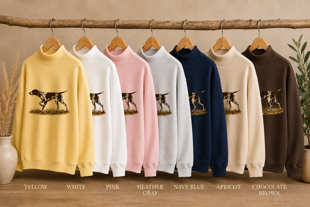 Pointer Dog Mockneck - Shown in all seven colors