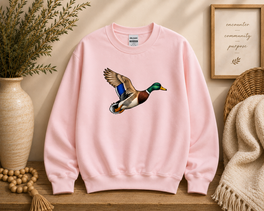 Mallard Duck Crewneck - Light Pink