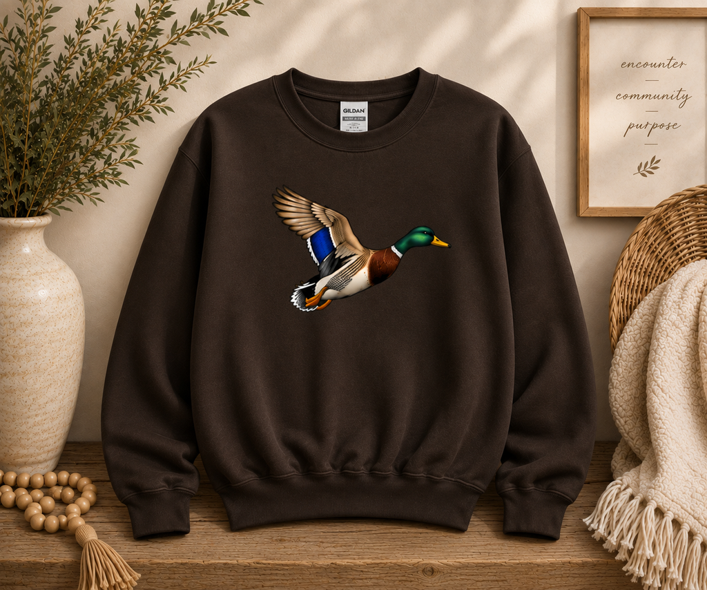 Mallard Duck Crewneck - Dark Chocolate