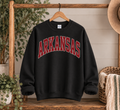 black Arkansas crewneck sweatshirt with red lettering