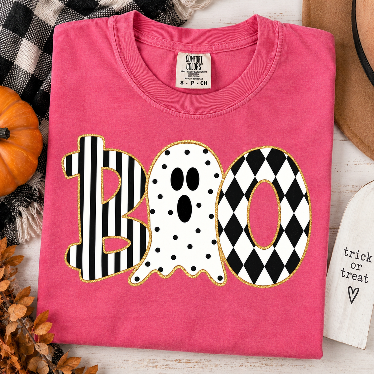 Boo Comfort Colors tee - Crunchberry