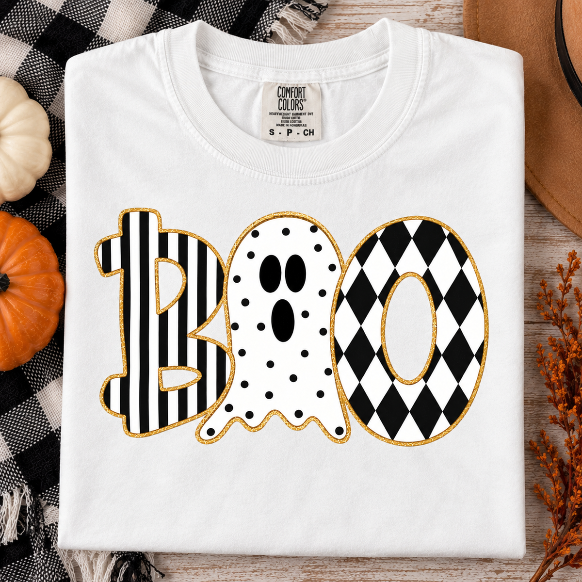 Boo Comfort Colors tee - White