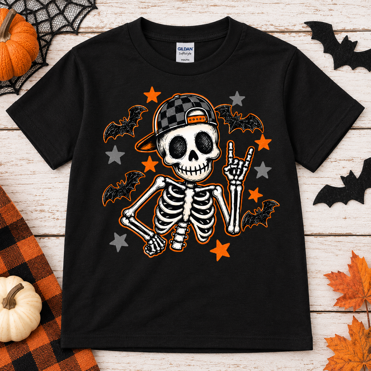 Boys Skeleton Tee - Black