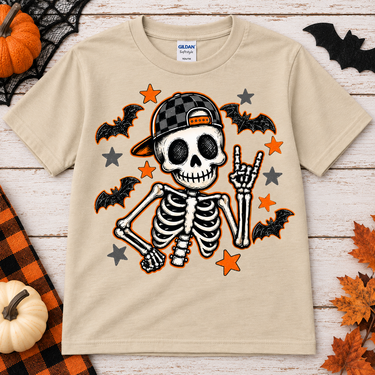 Boys Skeleton Tee - Sand
