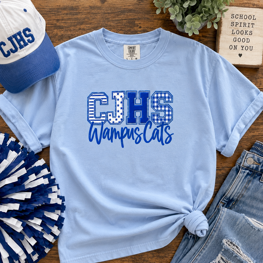 Conway Junior High School Comfort Colors tee in Hydrangea