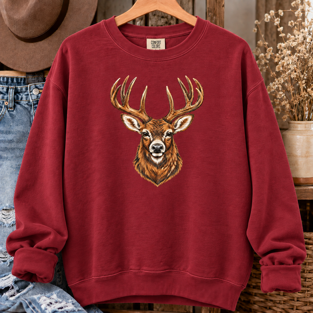 Crimson Deer Comfort Colors sweatshirt