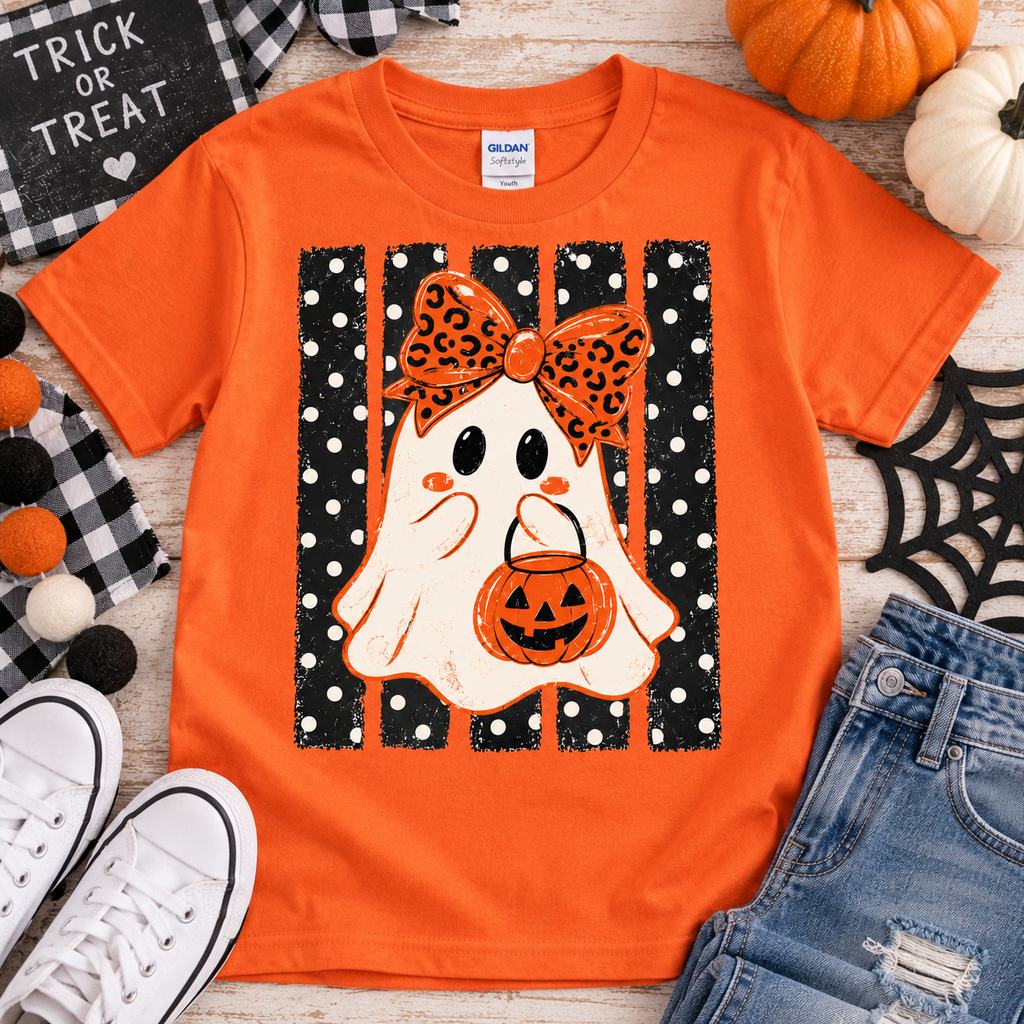 Girls Ghost Tee - Orange