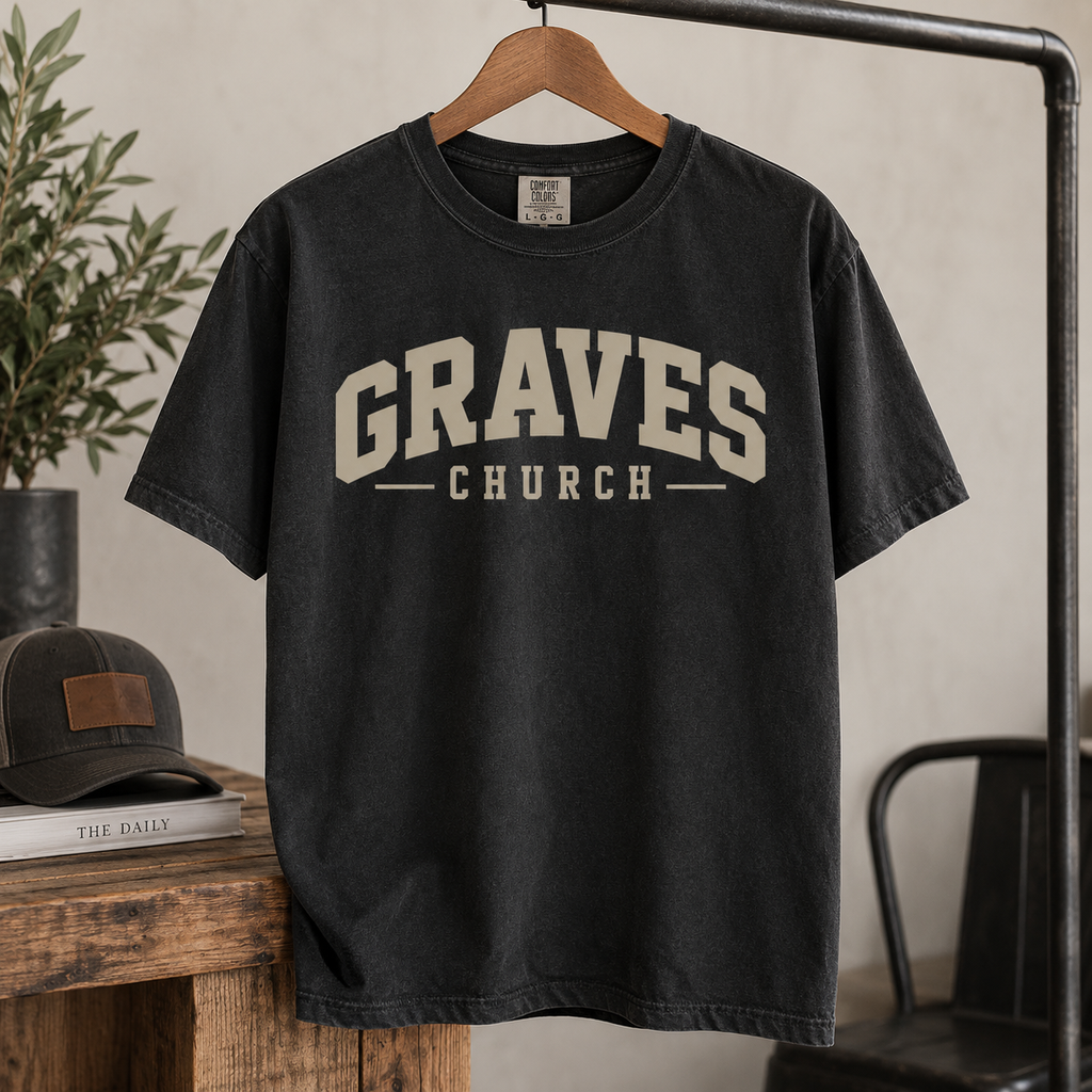 Graves Church Comfort Colors Tee in Black