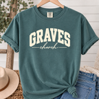Graves Church Comfort Colors T-shirt - Blue Spruce