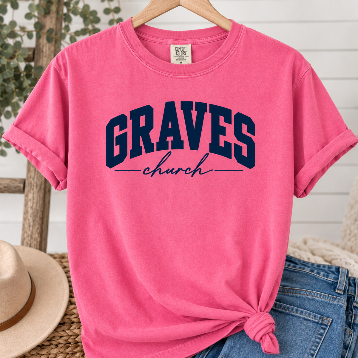 Graves Church Comfort Colors T-shirt - Crunchberry