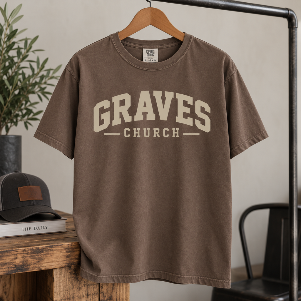 Graves Church Comfort Colors Tee in Espresso