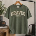 Graves Church Comfort Colors Tee in Moss