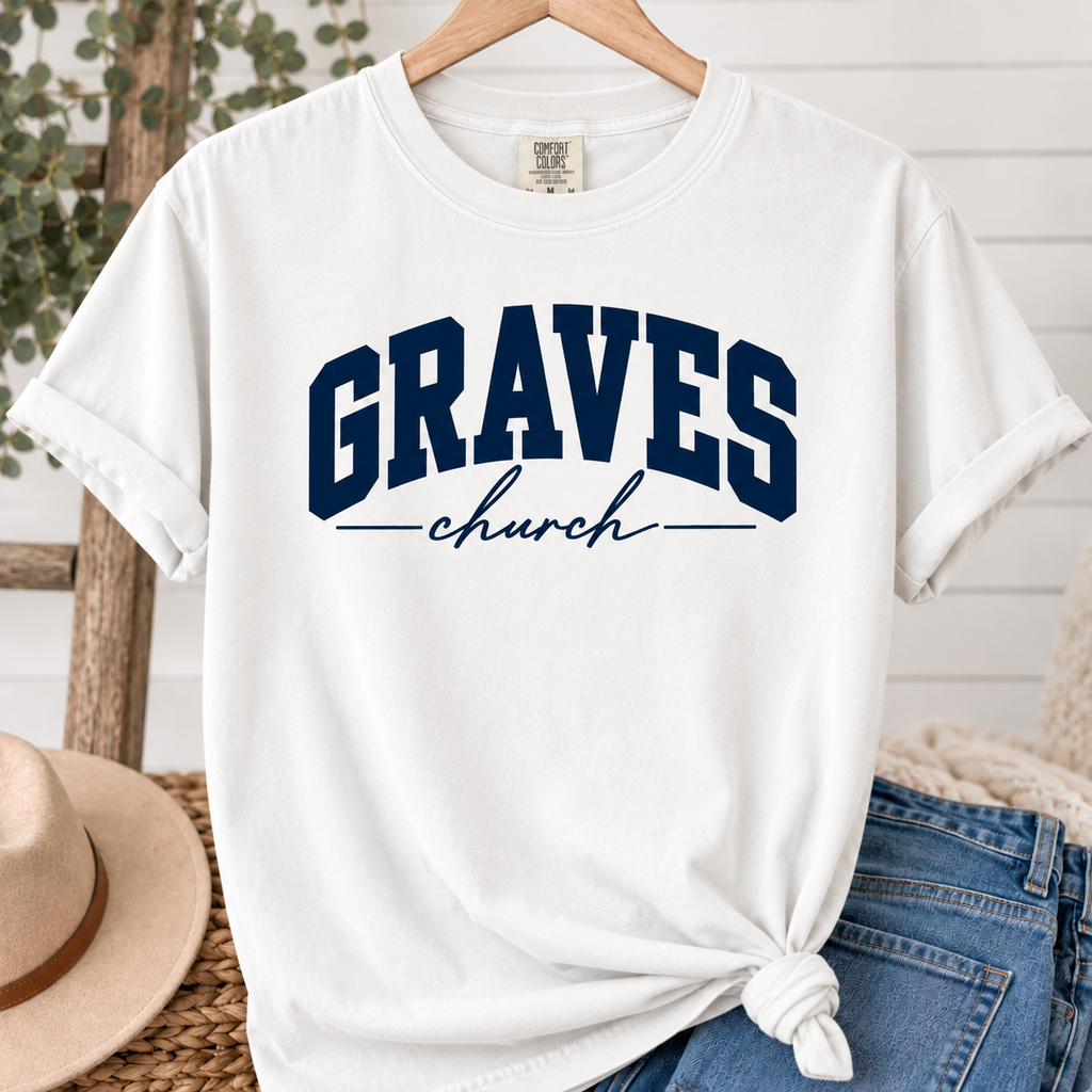 Graves Church Comfort Colors T-shirt - White