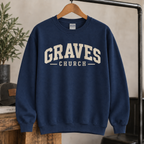 Graves Church Gildan sweatshirt in navy