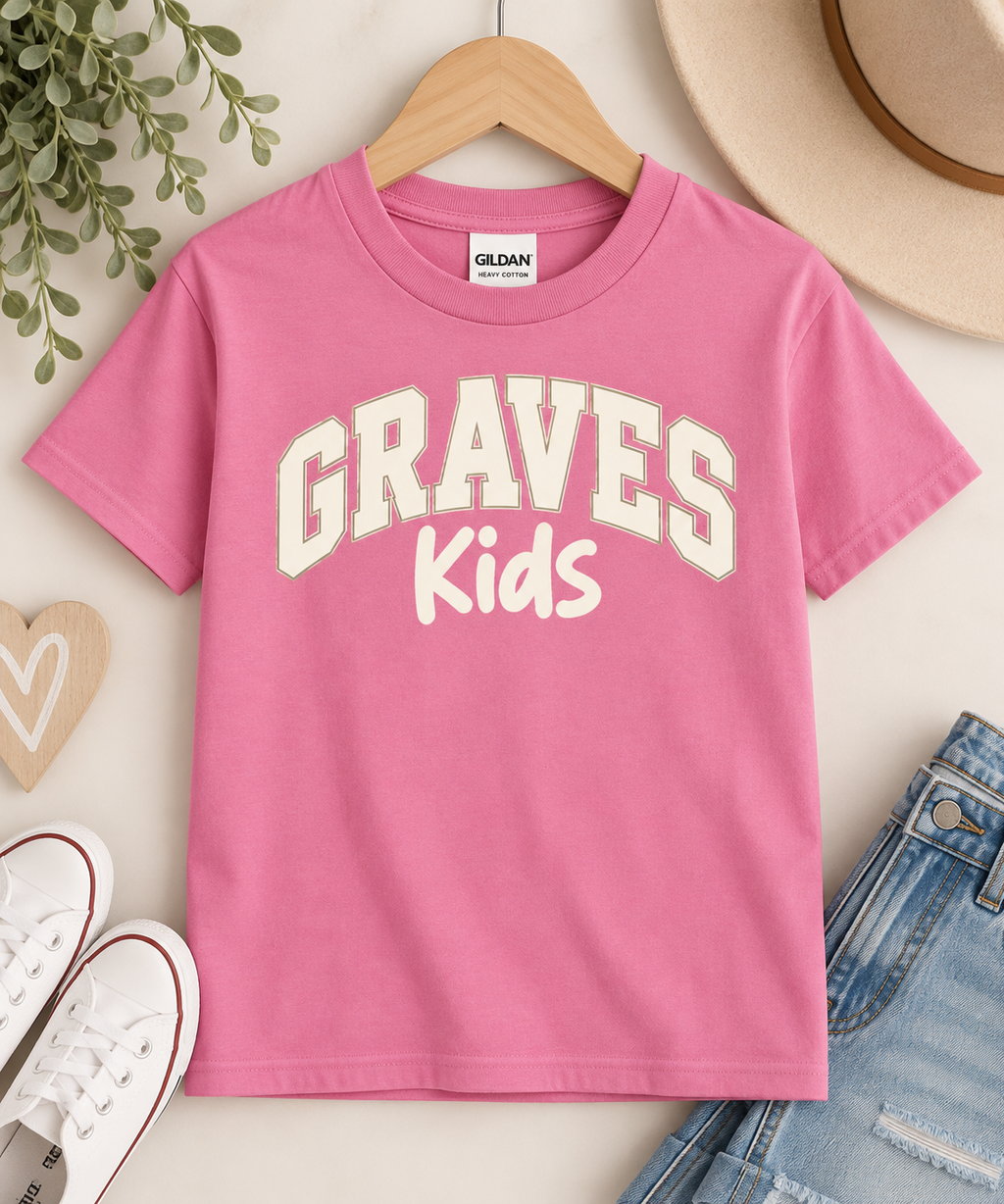 Graves Kids Youth T-Shirt - Azalea