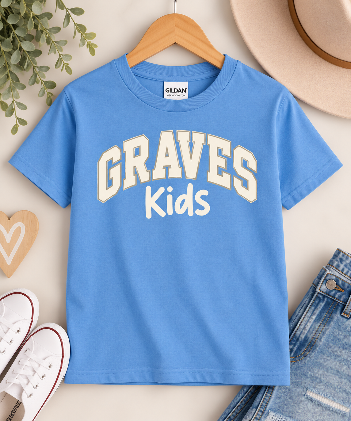 Graves Kids Youth T-Shirt - Carolina Blue