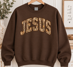 Jesus Camo Gildan sweatshirt - Dark Chocolate