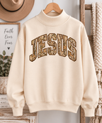 Jesus Camo Varsity Mockneck - Apricot