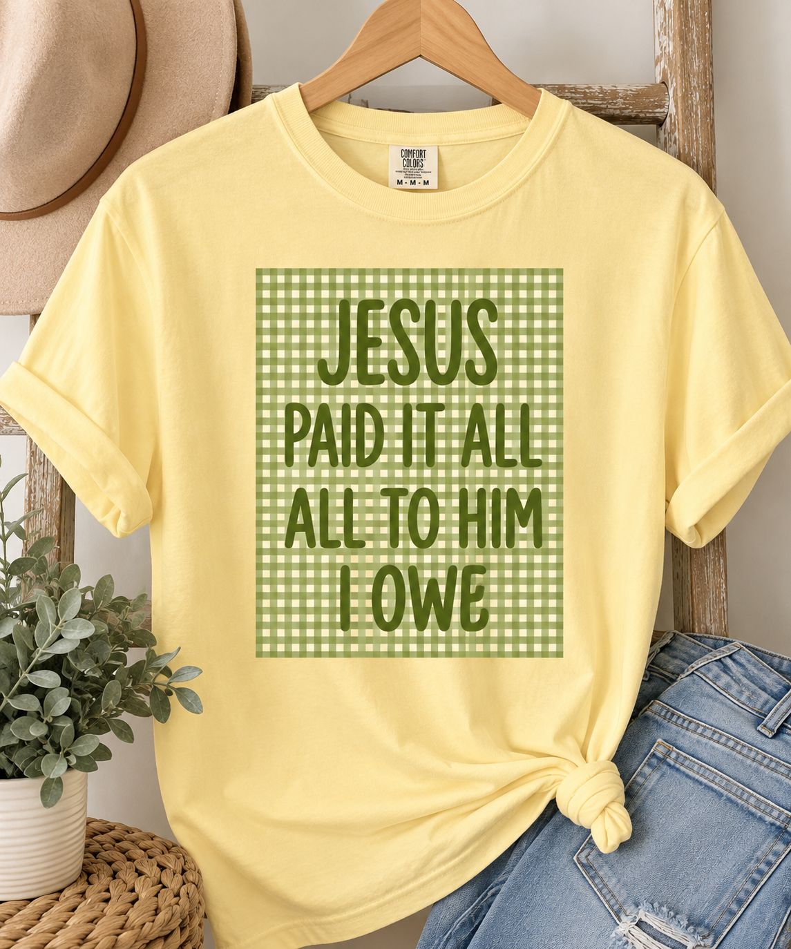 Jesus Paid it All Comfort Colors Tee - Butter