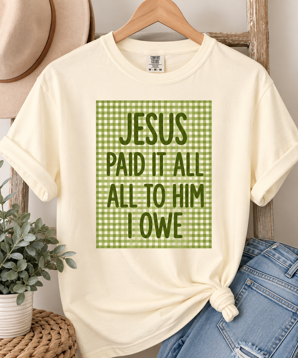 Jesus Paid it All Comfort Colors Tee - Ivory