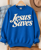 Jesus Saves Gildan Sweatshirt in Royal