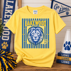 Lakewood Lions striped Gildan Softstyle tee in Daisy