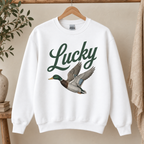 Lucky Duck Gildan Sweatshirt in White