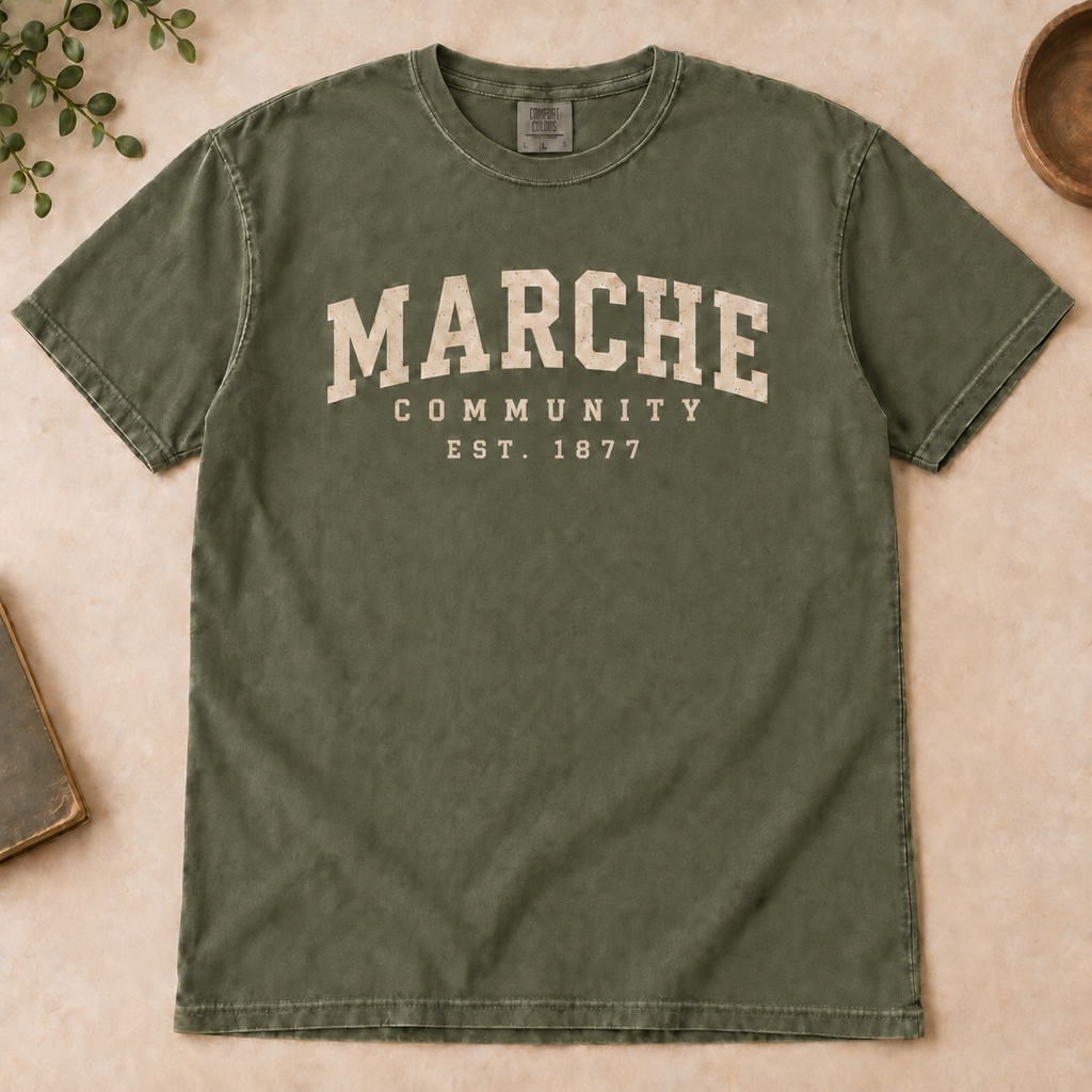 Marche Community Comfort Colors tee in Moss