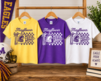 Youth Mayflower Pennant rack image in Daisy Yellow, Purple, and White