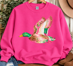 Pink Mallard Gildan Sweatshirt - Heliconia