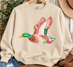 Pink Mallard Gildan Sweatshirt - Sand
