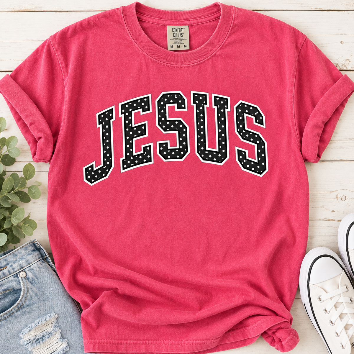 Crunchberry Polka Dot Jesus Comfort Colors T-shirt