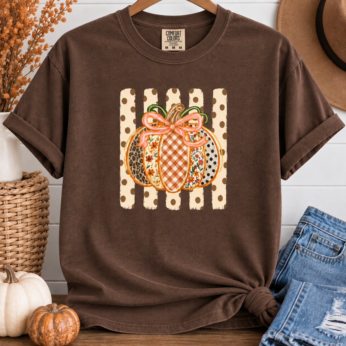 Pumpkin Comfort Colors Tee - Espresso