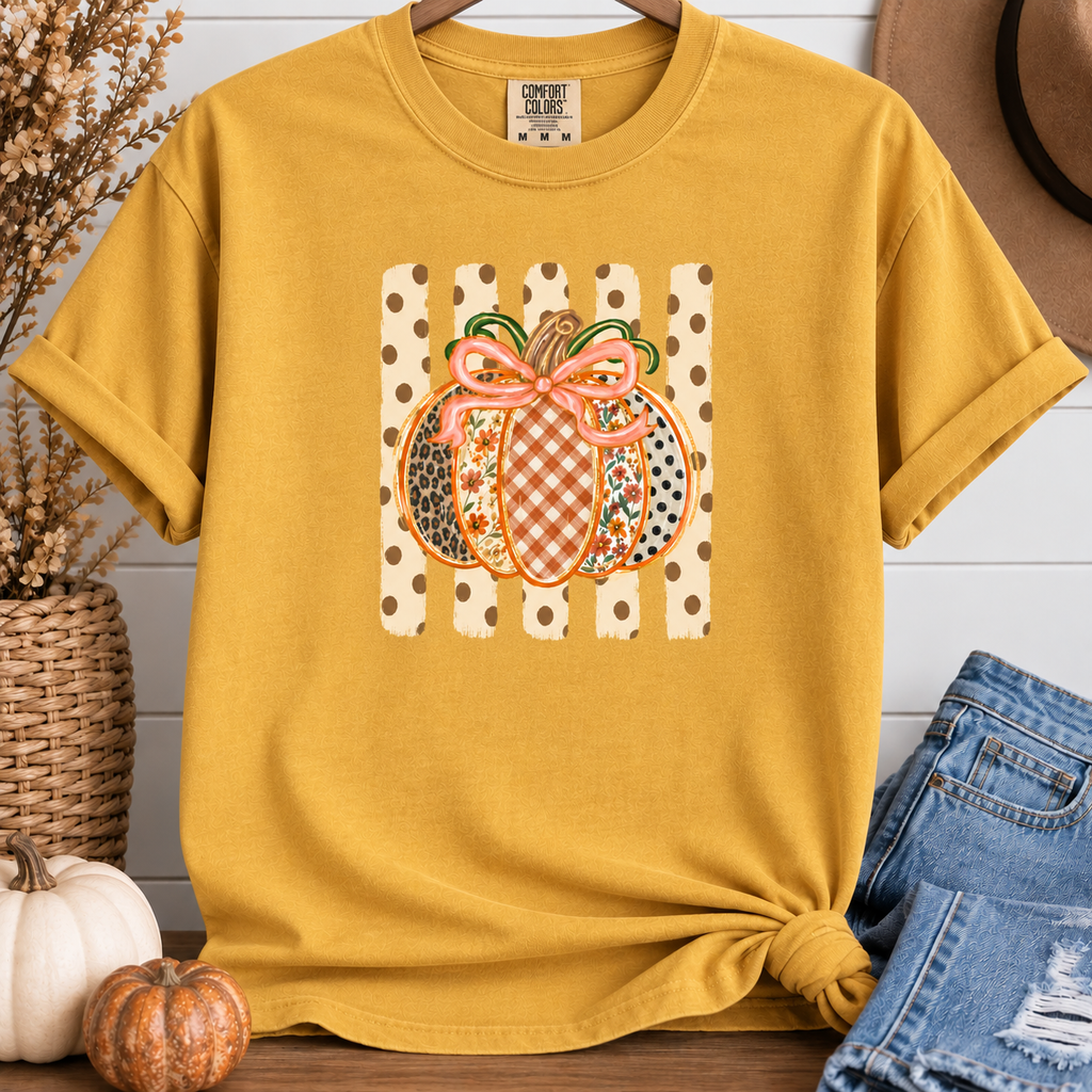 Pumpkin Comfort Colors Tee - Mustard