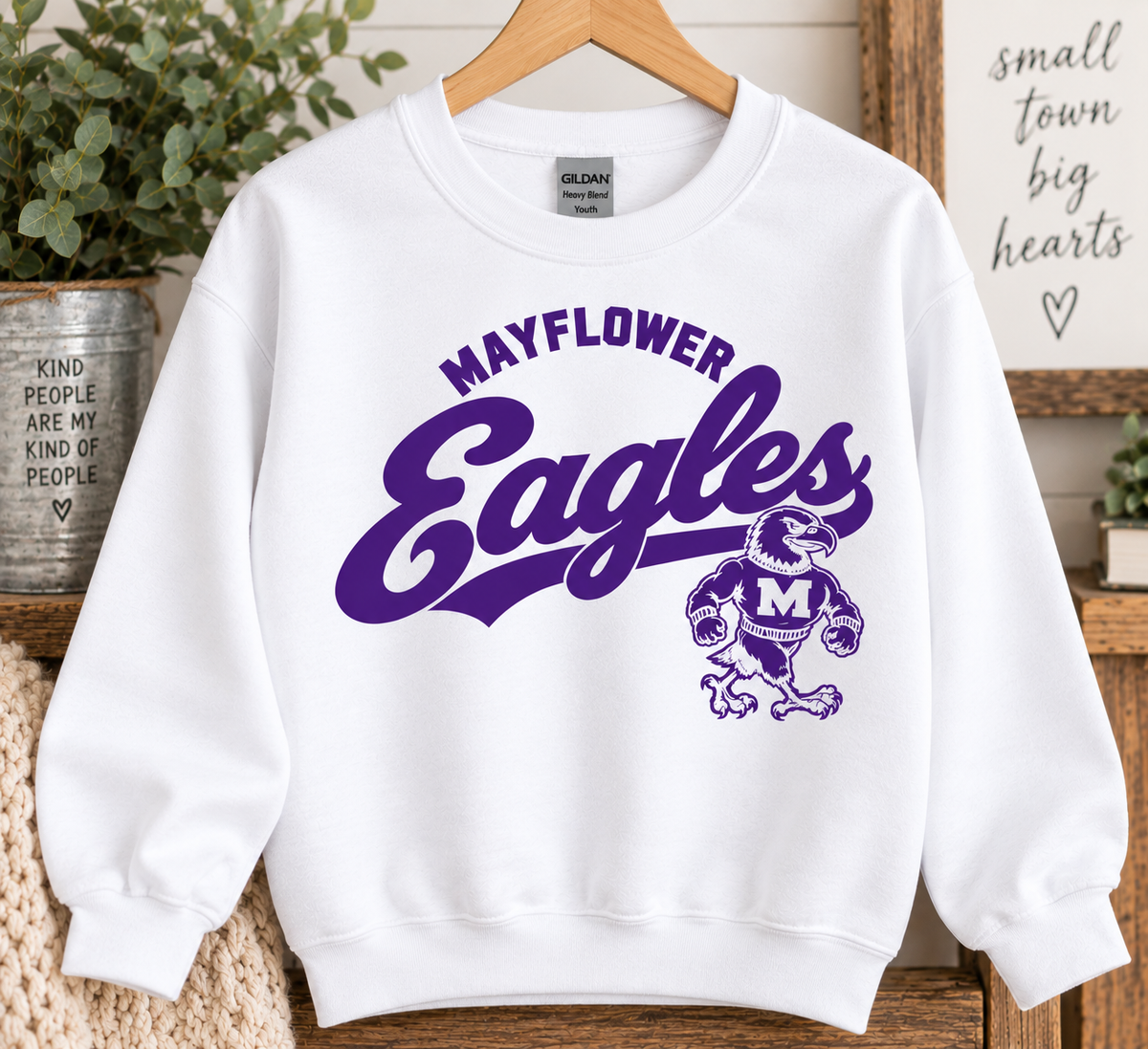 Vintage Mayflower Youth Sweatshirt - White
