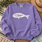 White Fish Comfort Color sweatshirt in Violet