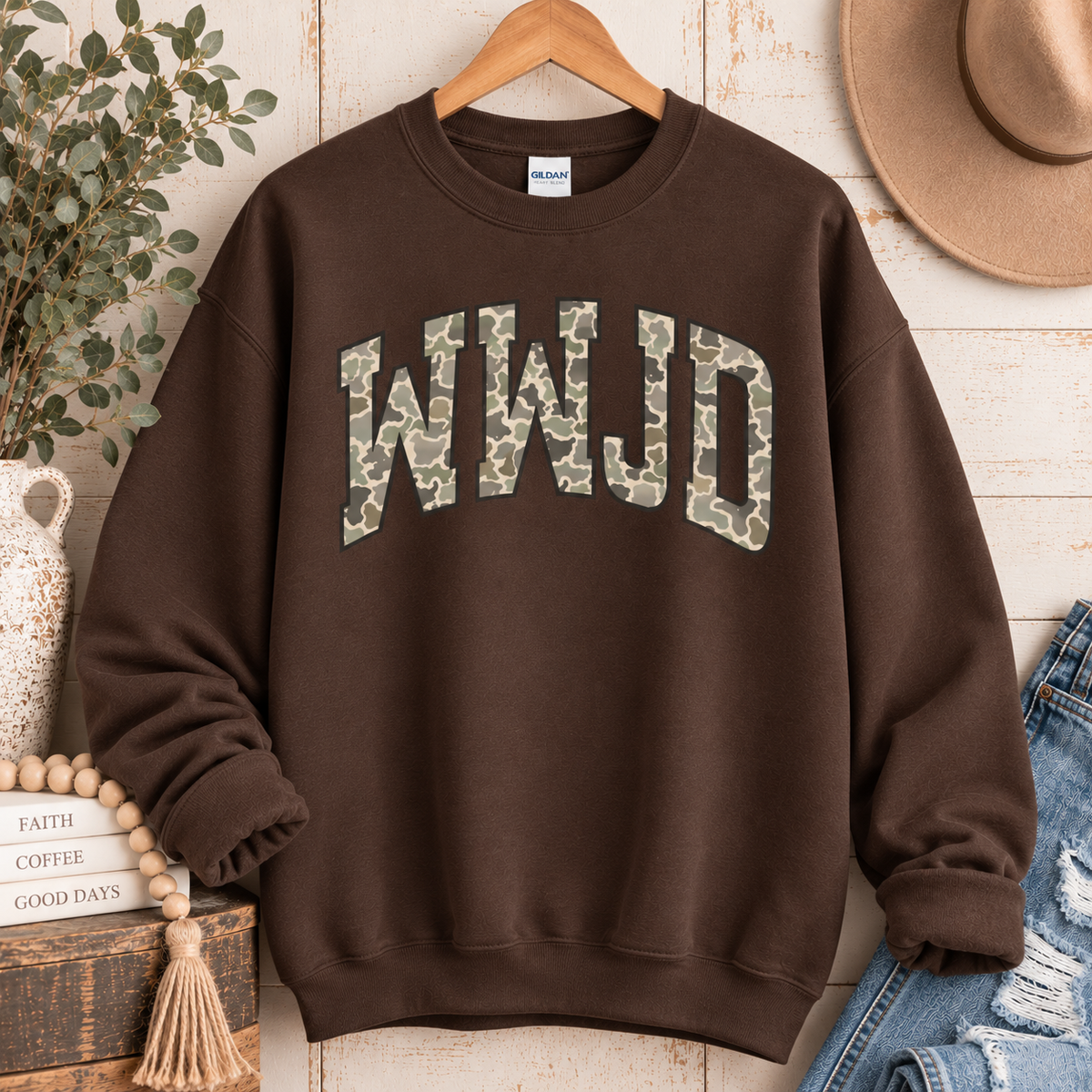 WWJD sweatshirt Dark Chocolate