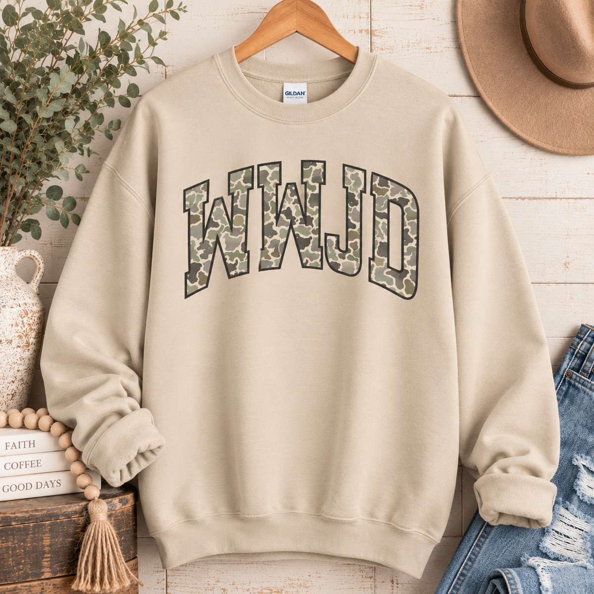 WWJD sweatshirt Sand