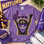 Heathered Purple Youth Mayflower Raccoon Shirt